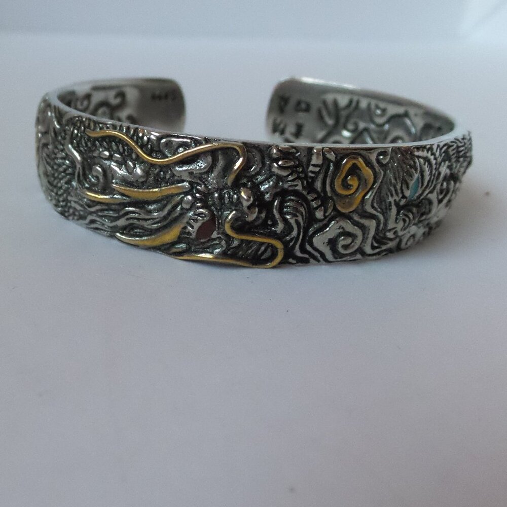 Buddha Power Sterling Silver cuff bracelet - Picture 11 of 15